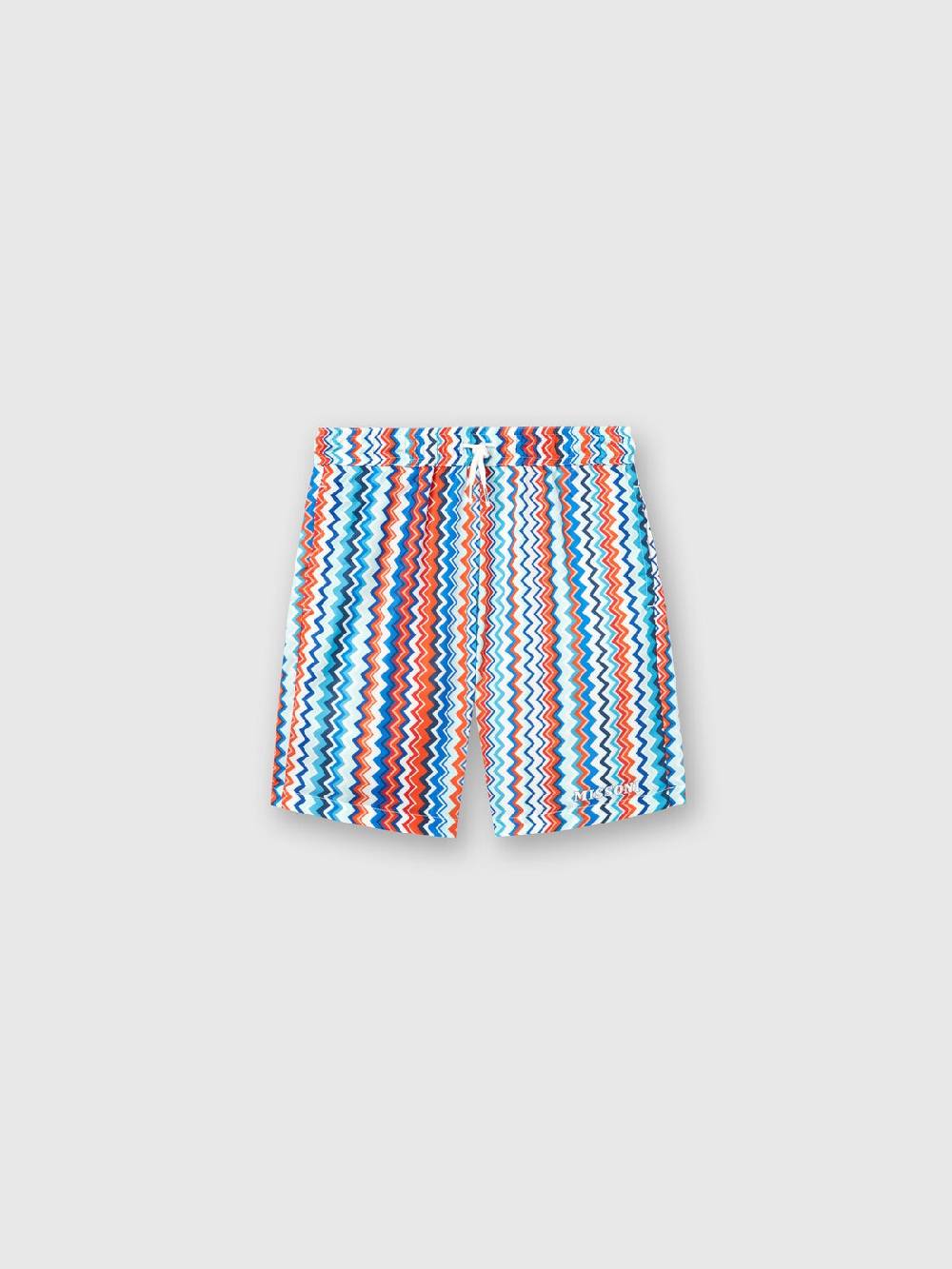 M Missoni Boxer mare con stampa zig zag e logo Italia