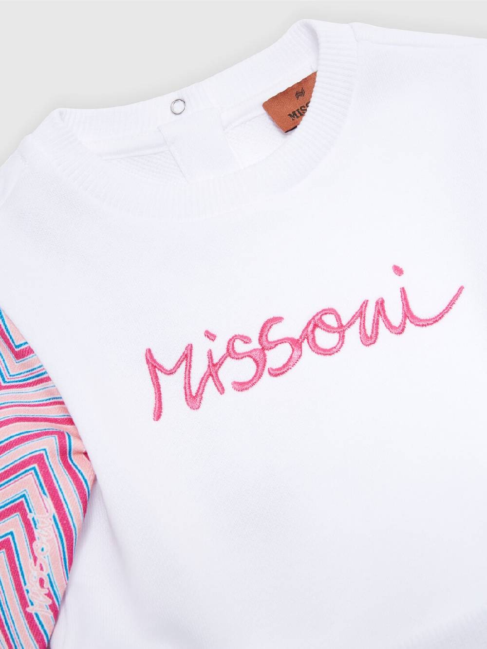 M Missoni Abito in jersey di cotone con inserti zig zag In Linea