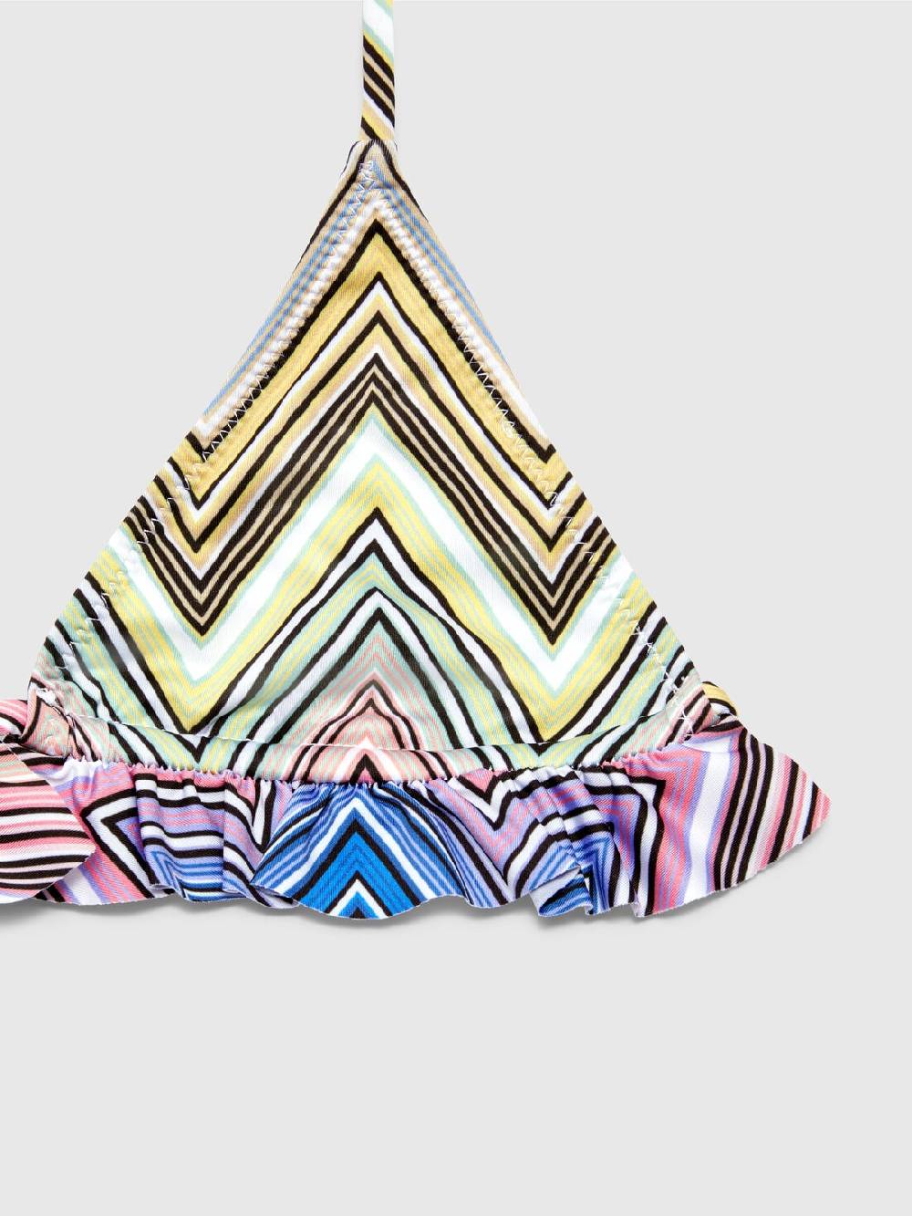 M Missoni Bikini chevron con volant e scritta logo Nuovo