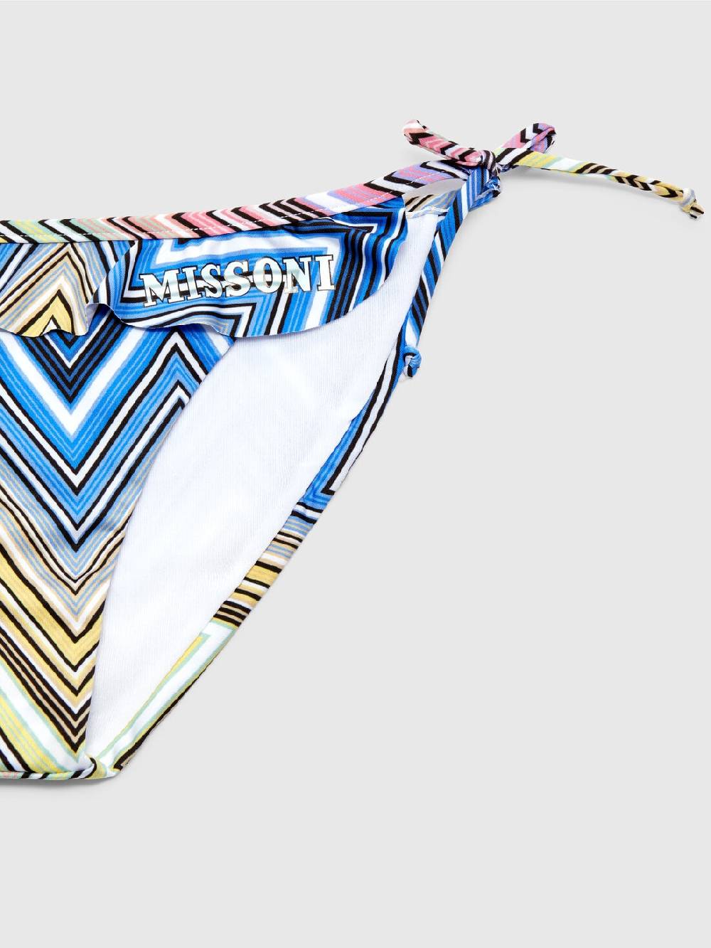 M Missoni Bikini chevron con volant e scritta logo Nuovo