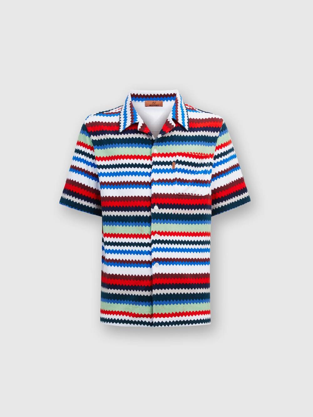 M Missoni Camicia a maniche corte modello bowling in spugna zig zag Pezzi Unici