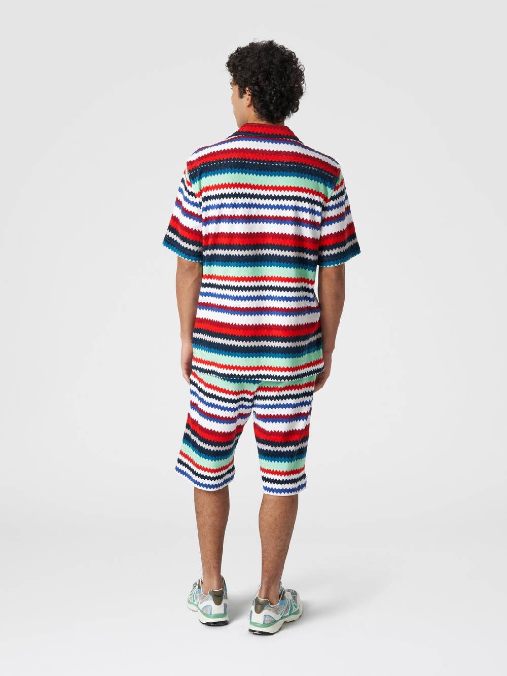 M Missoni Camicia a maniche corte modello bowling in spugna zig zag Pezzi Unici