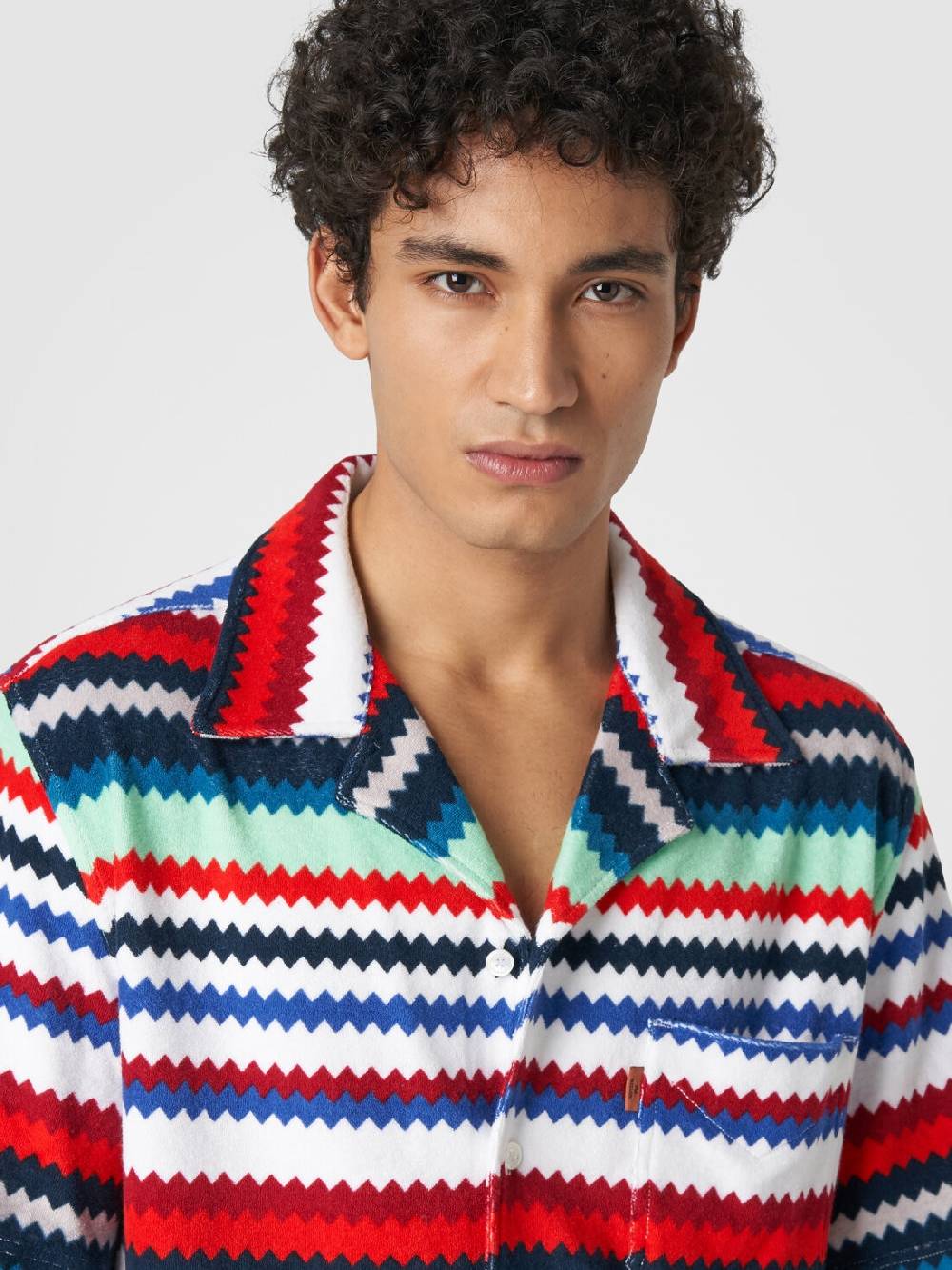 M Missoni Camicia a maniche corte modello bowling in spugna zig zag Pezzi Unici