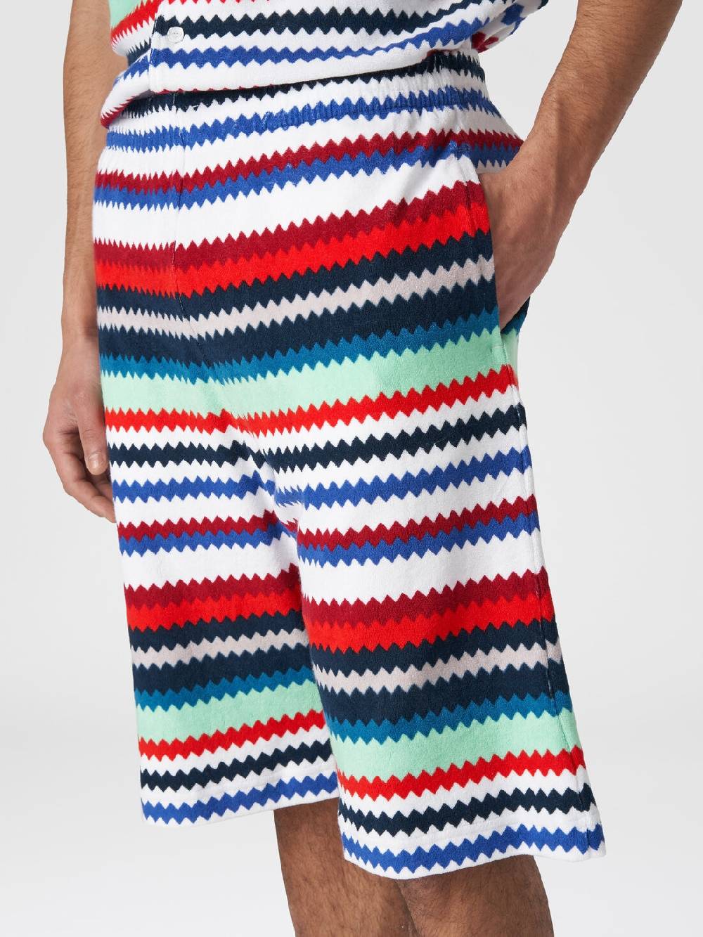 M Missoni Shorts in spugna stampa zig zag Soddisfazione Garantita