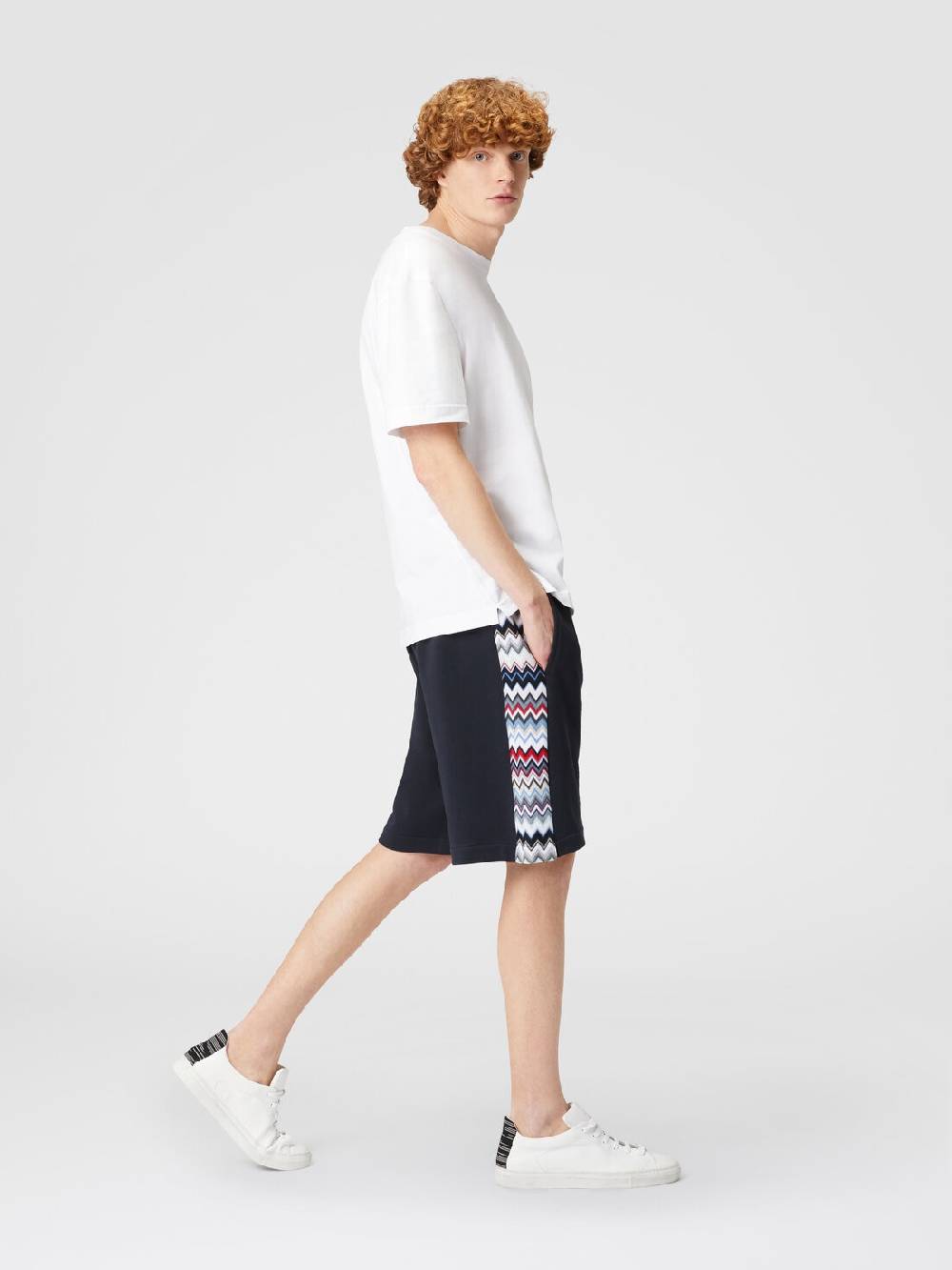 M Missoni Shorts in cotone con inserti chevron Qualità Garantita