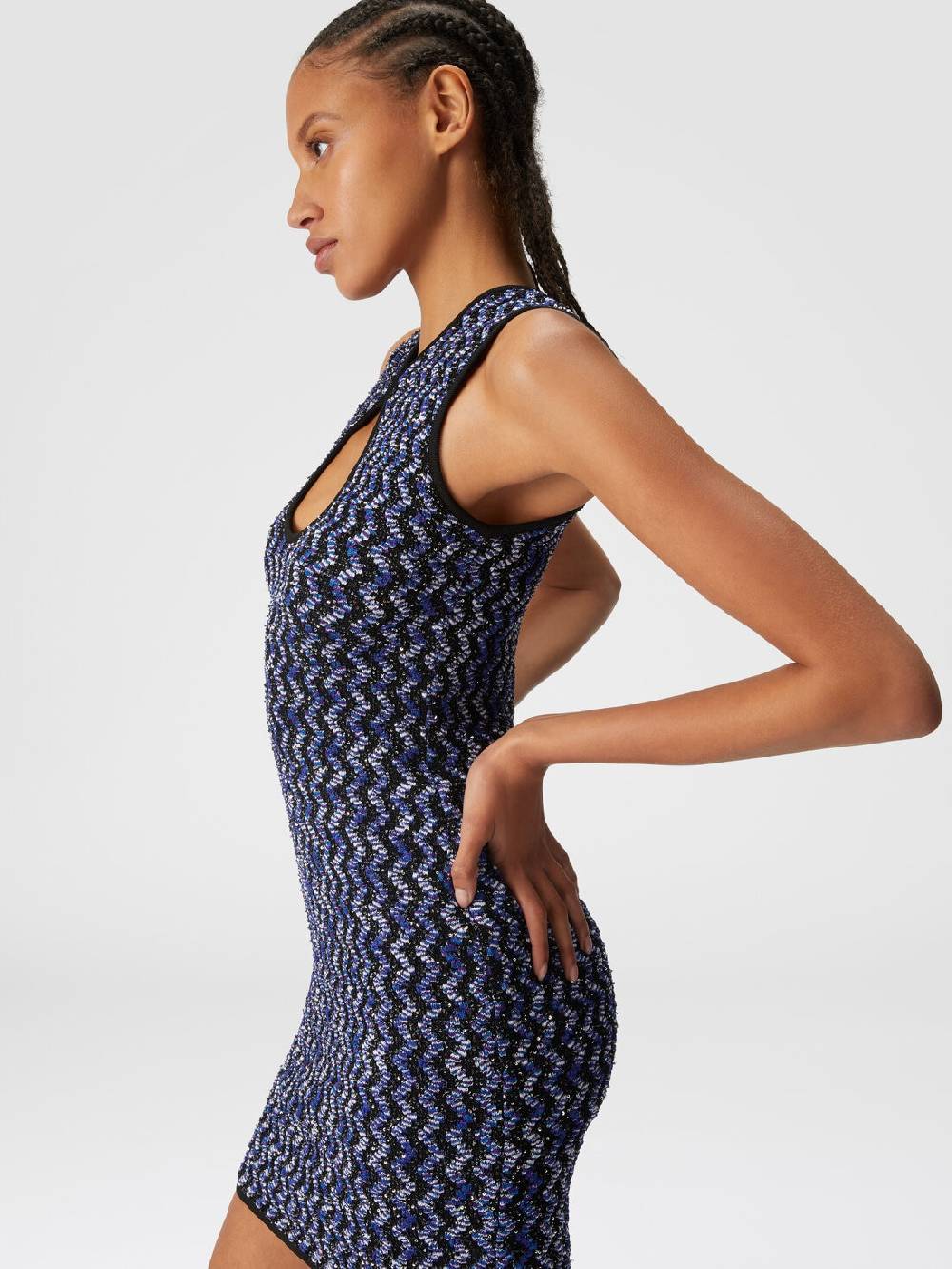 M Missoni Mini-abito senza maniche zig zag con paillettes Acquista Ora