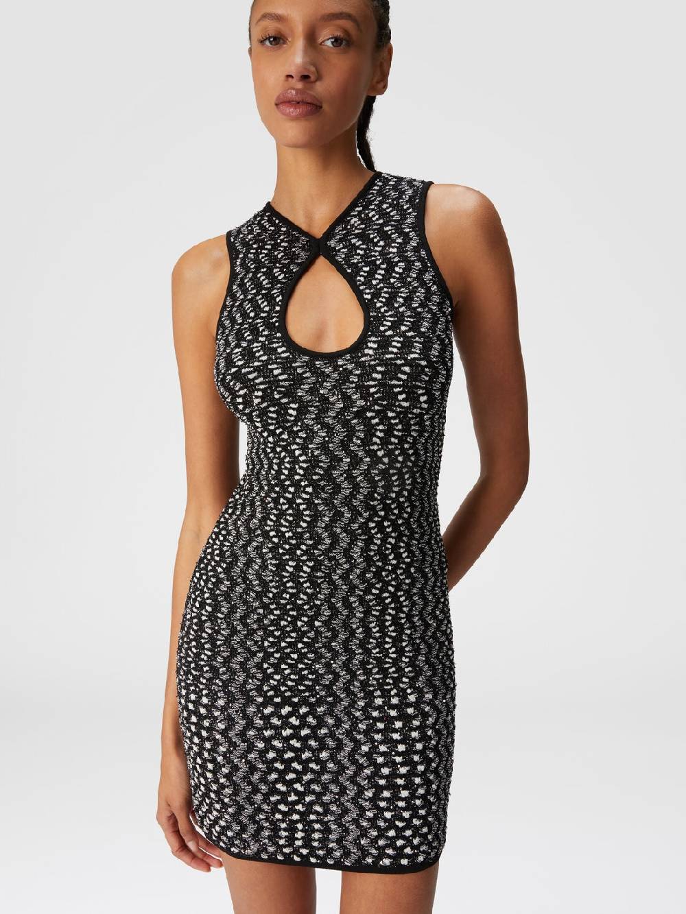 M Missoni Mini-abito senza maniche zig zag con paillettes Consegna Veloce