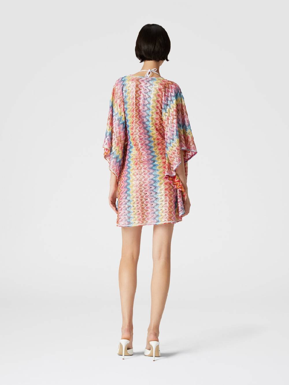 M Missoni Caftano copricostume corto in pizzo spalmato Fino Al -60%