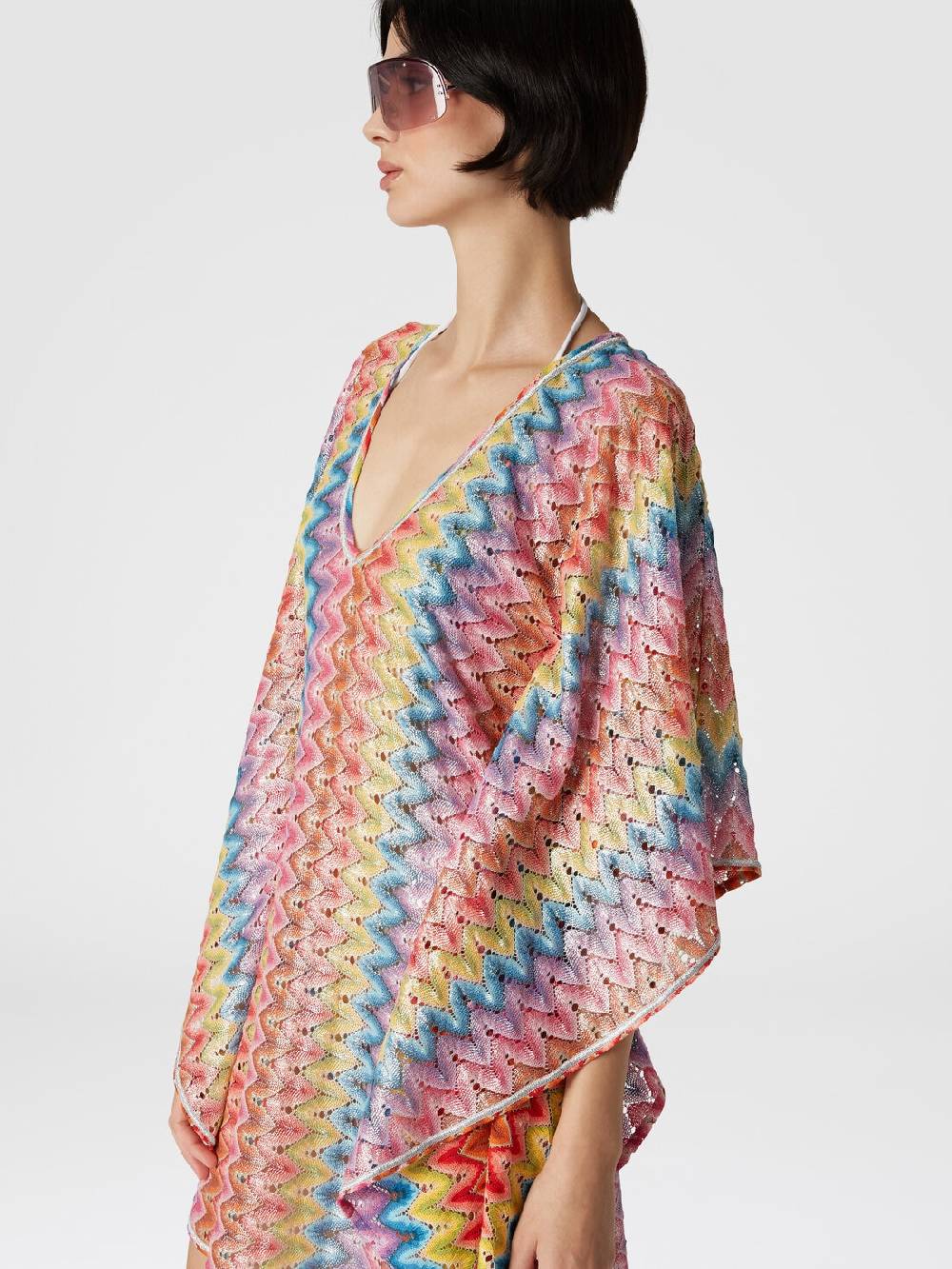M Missoni Caftano copricostume corto in pizzo spalmato Fino Al -60%