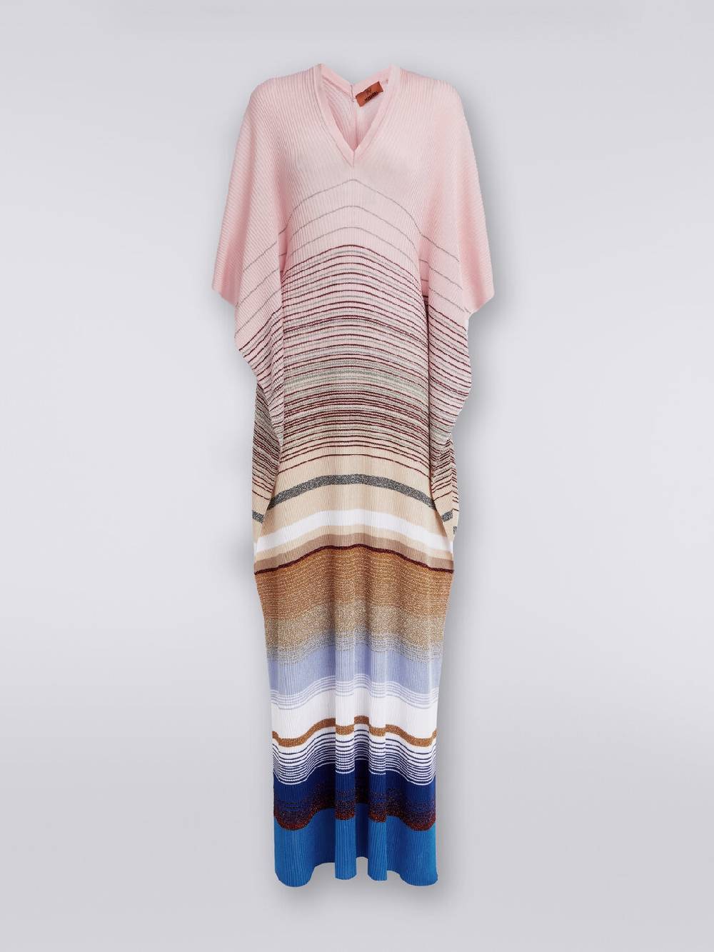 M Missoni Caftano copricostume lungo in maglia a costine rigata con lurex Sottocosto