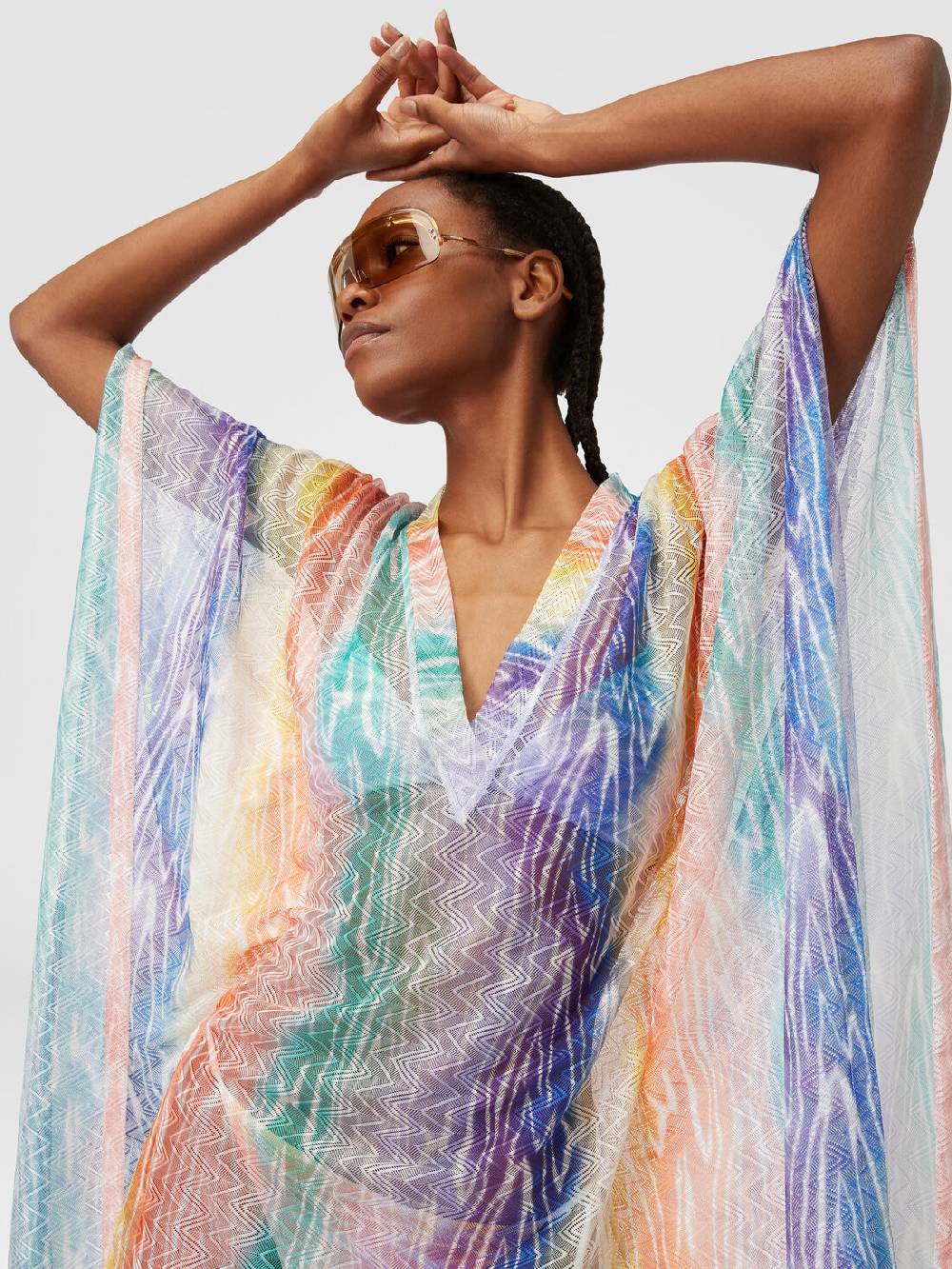 M Missoni Caftano copricostume corto stampa tie-dye Convenienza