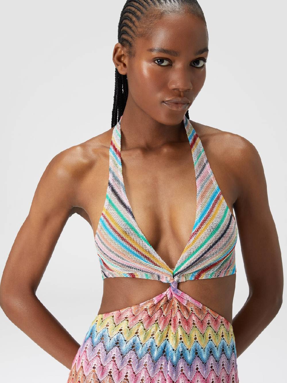 M Missoni Tuta patchwork in misto cotone con dettagli cut out Novità