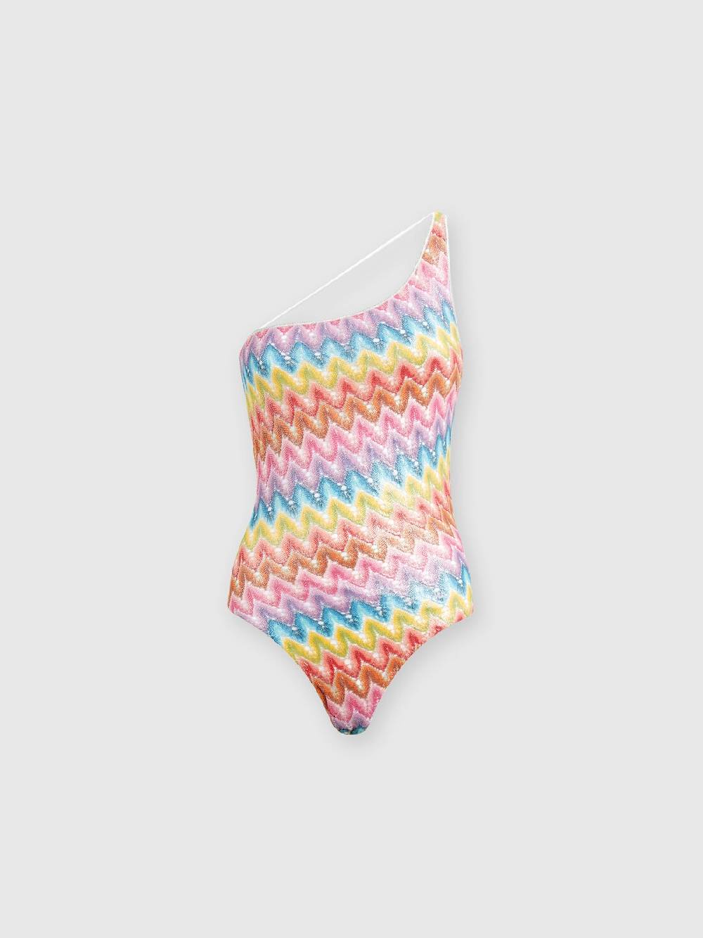 M Missoni Costume intero monospalla in pizzo spalmato Offerta