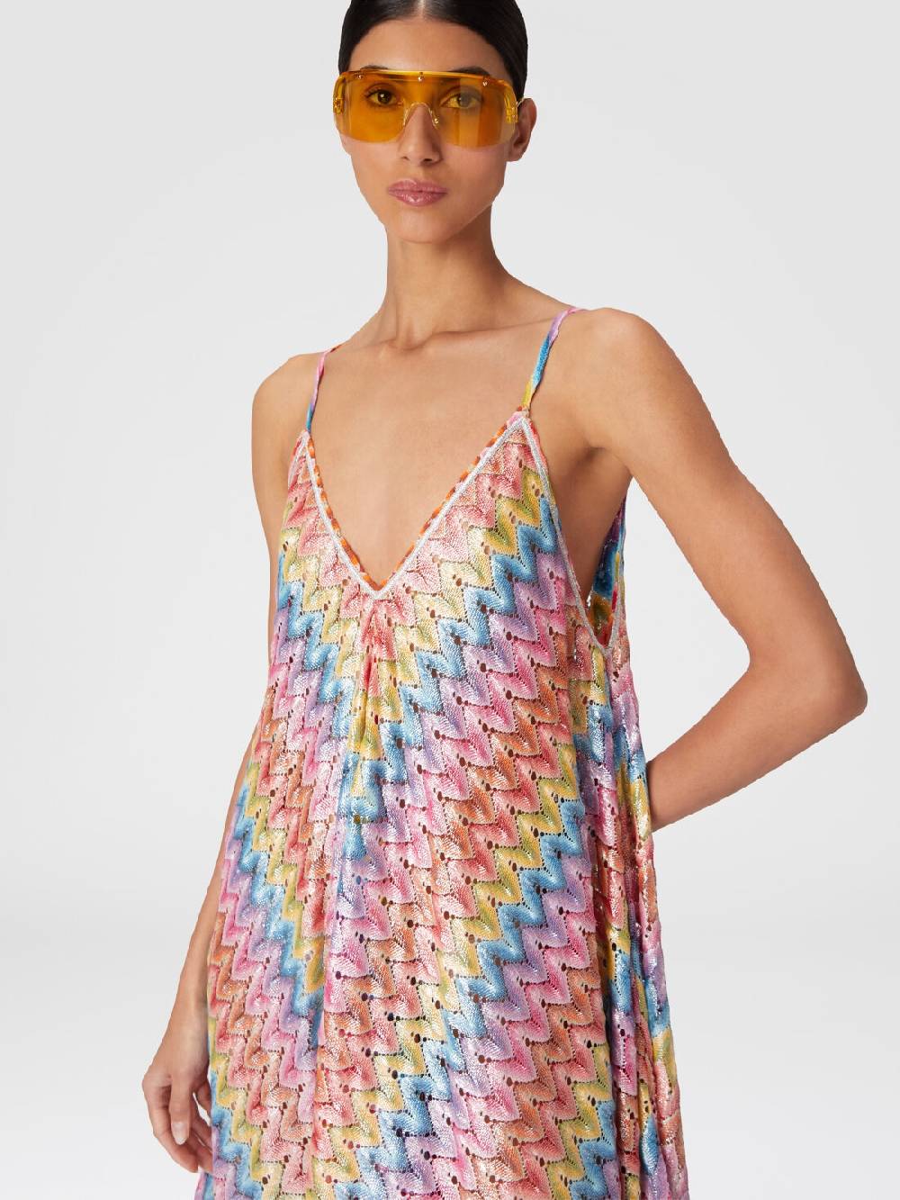 M Missoni Abito copricostume a foulard in pizzo spalmato Economico