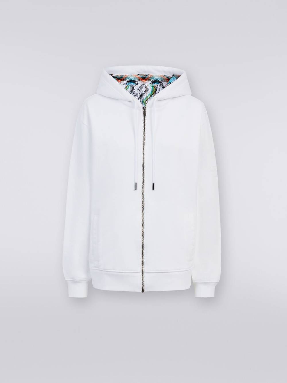 M Missoni Cardigan in felpa di cotone con cappuccio foderato in maglia Online