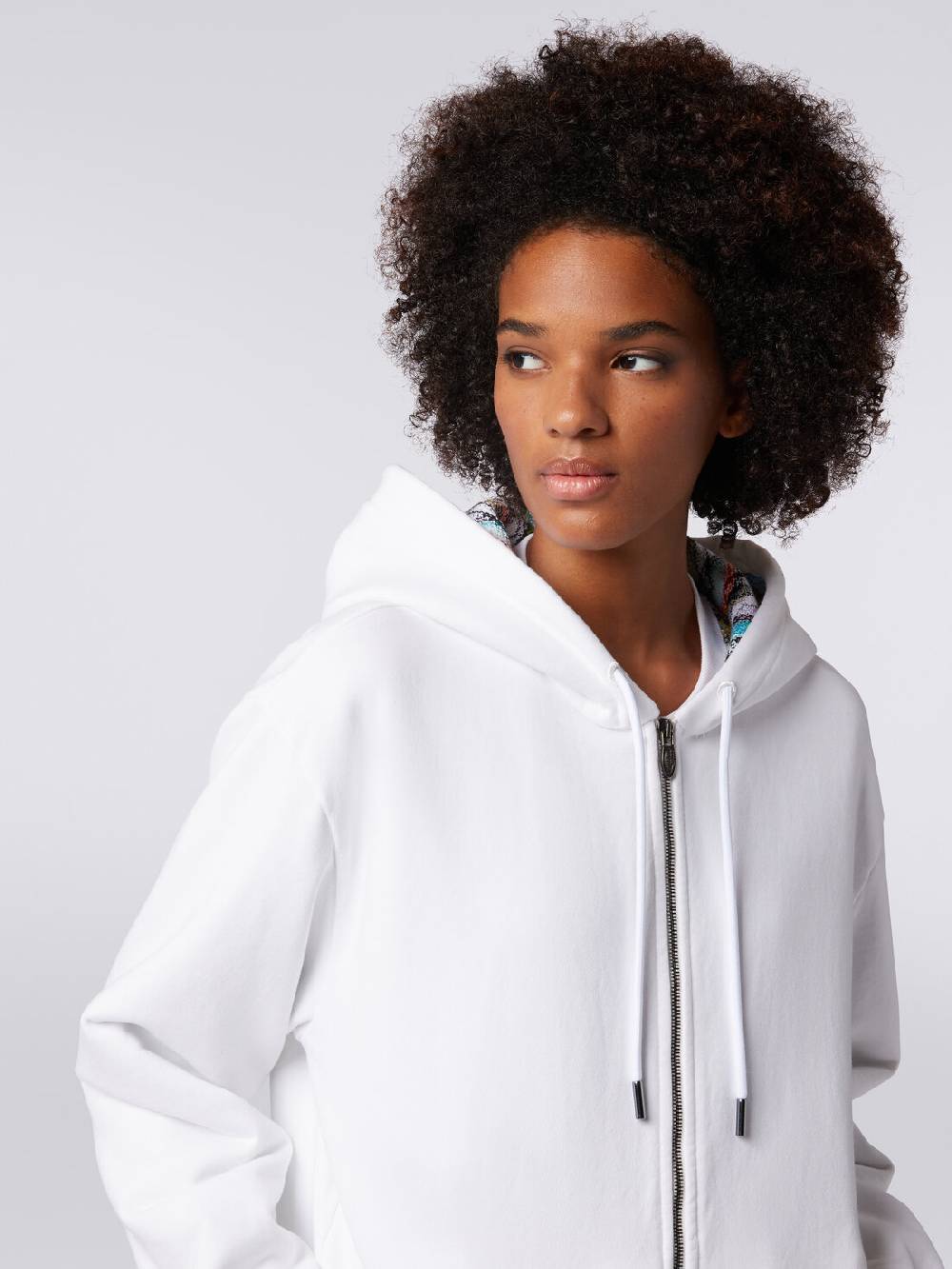 M Missoni Cardigan in felpa di cotone con cappuccio foderato in maglia Online
