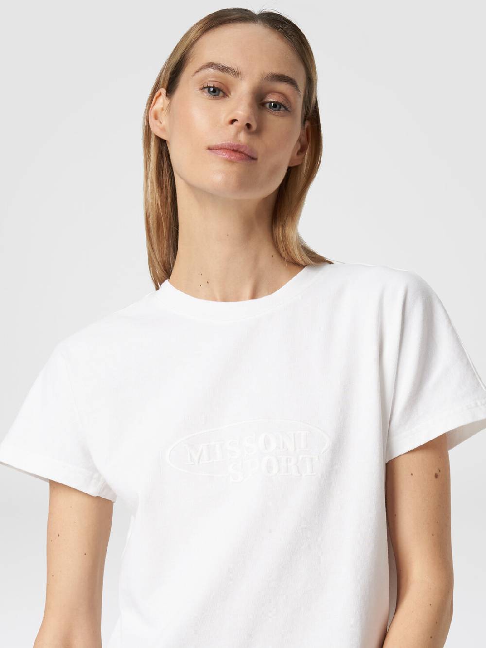M Missoni T-shirt girocollo in cotone con logo Outlet