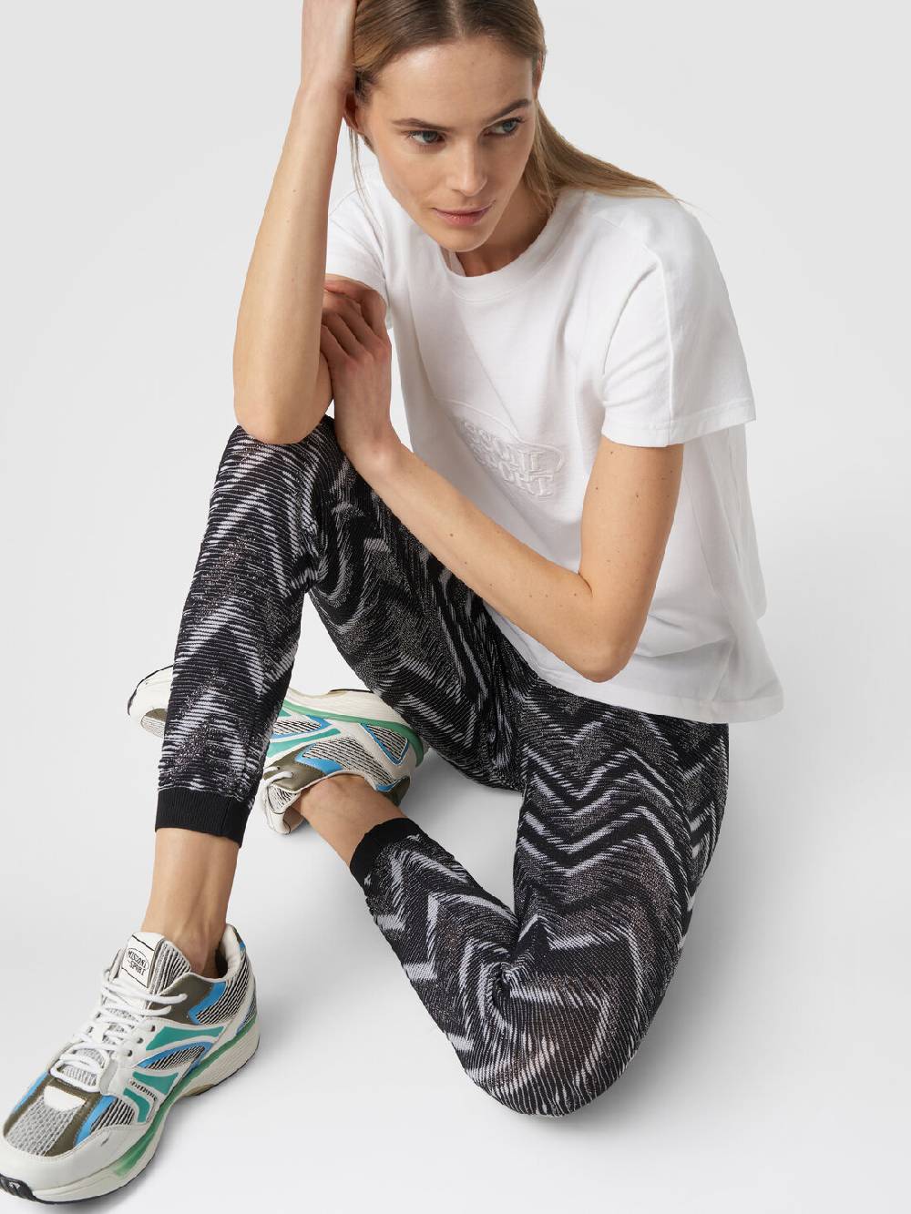 M Missoni Leggings in maglia con lurex e logo Moda