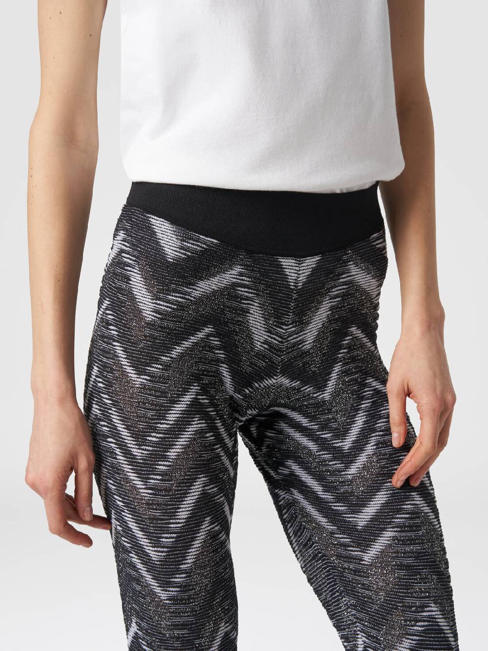 M Missoni Leggings in maglia con lurex e logo Moda