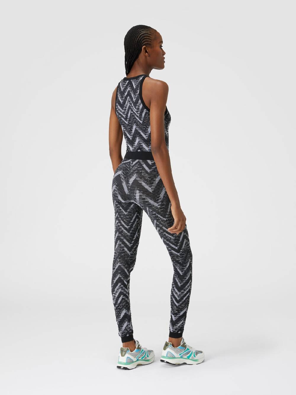 M Missoni Top in maglia chevron con logo Saldi