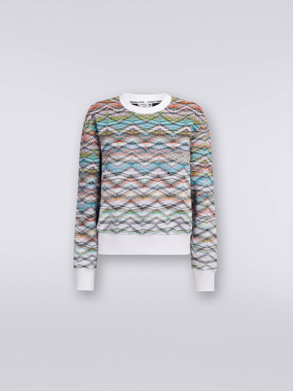 M Missoni Felpa girocollo in maglia con lurex e logo Offerte
