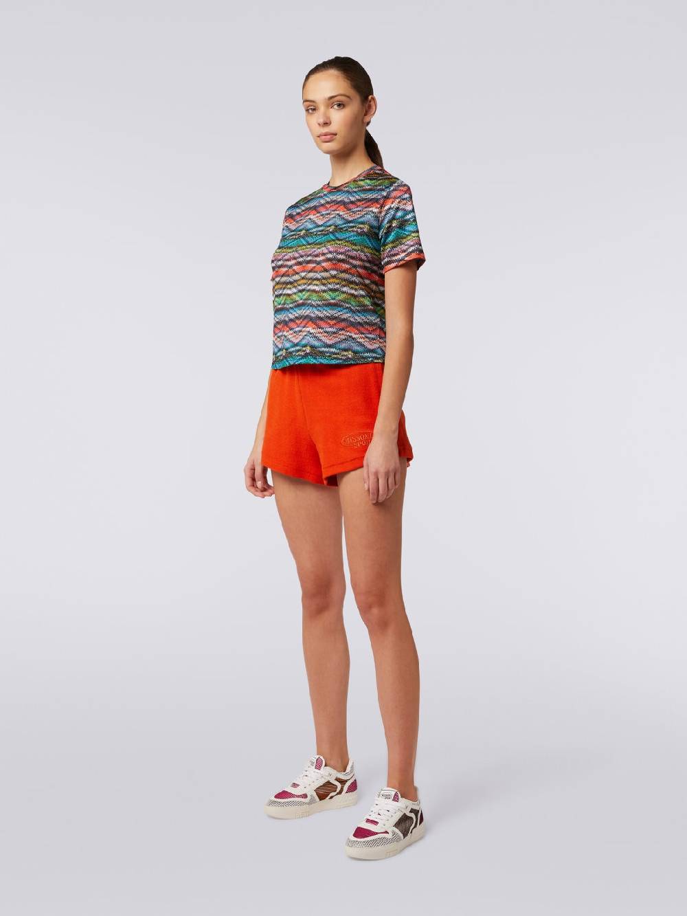 M Missoni T-shirt in nylon stretch stampato Vendita Calda