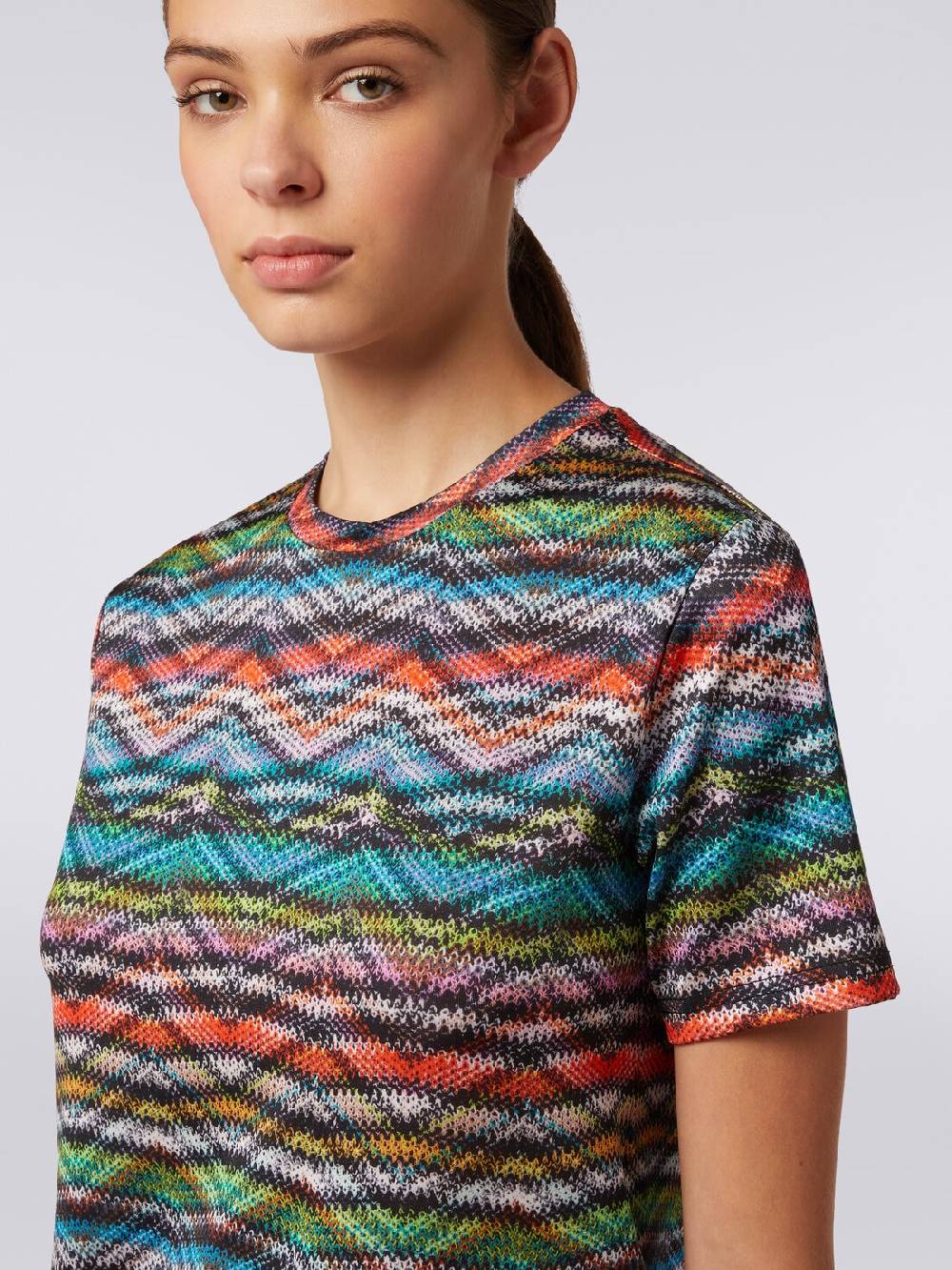 M Missoni T-shirt in nylon stretch stampato Vendita Calda
