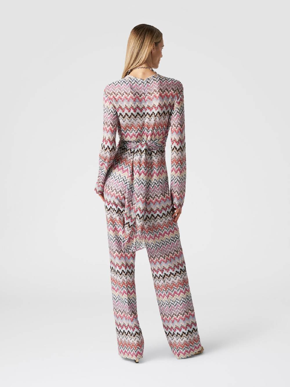 M Missoni Tuta lunga in viscosa lamé zig zag Vendite Flash