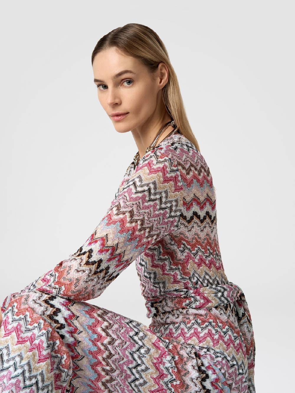 M Missoni Tuta lunga in viscosa lamé zig zag Vendite Flash