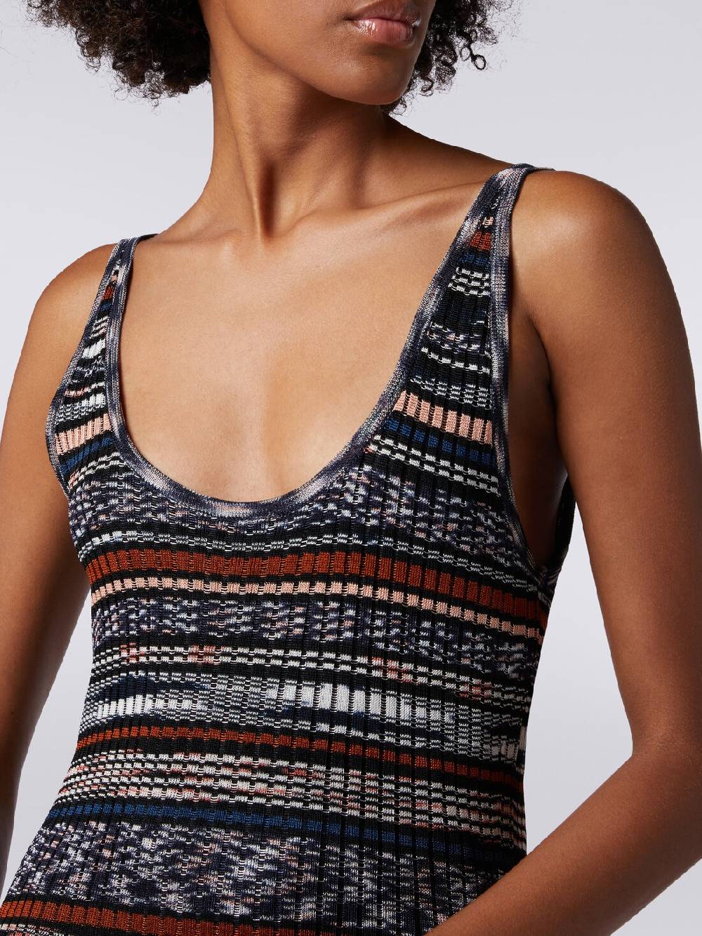 M Missoni Abito lungo a costine in viscosa fiammata 2025