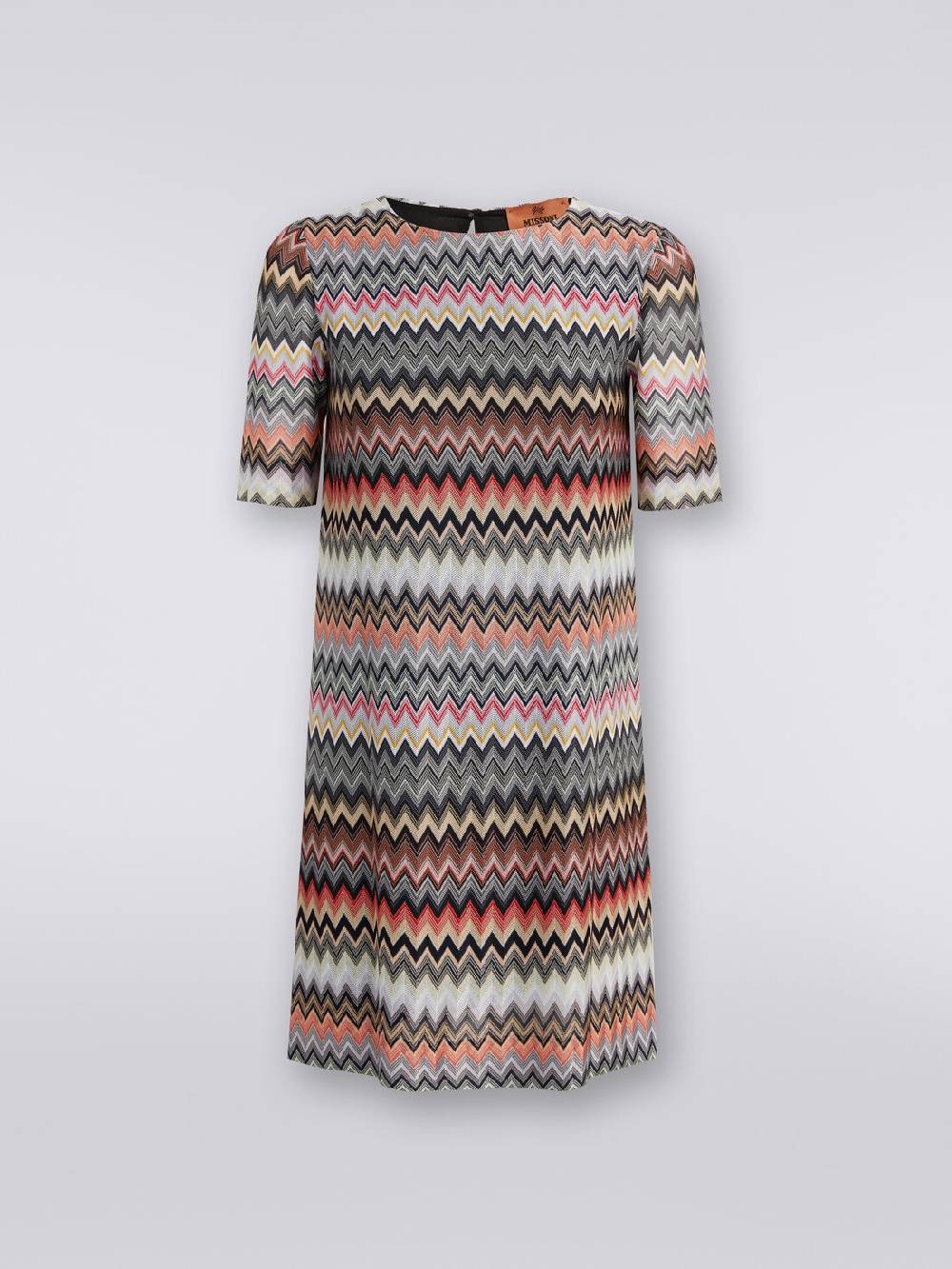 M Missoni Abito a maniche corte in cotone e viscosa zig zag Italia