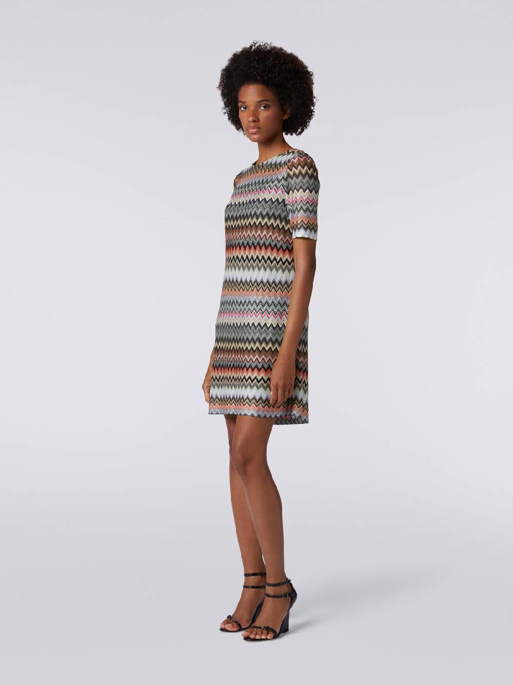 M Missoni Abito a maniche corte in cotone e viscosa zig zag Italia
