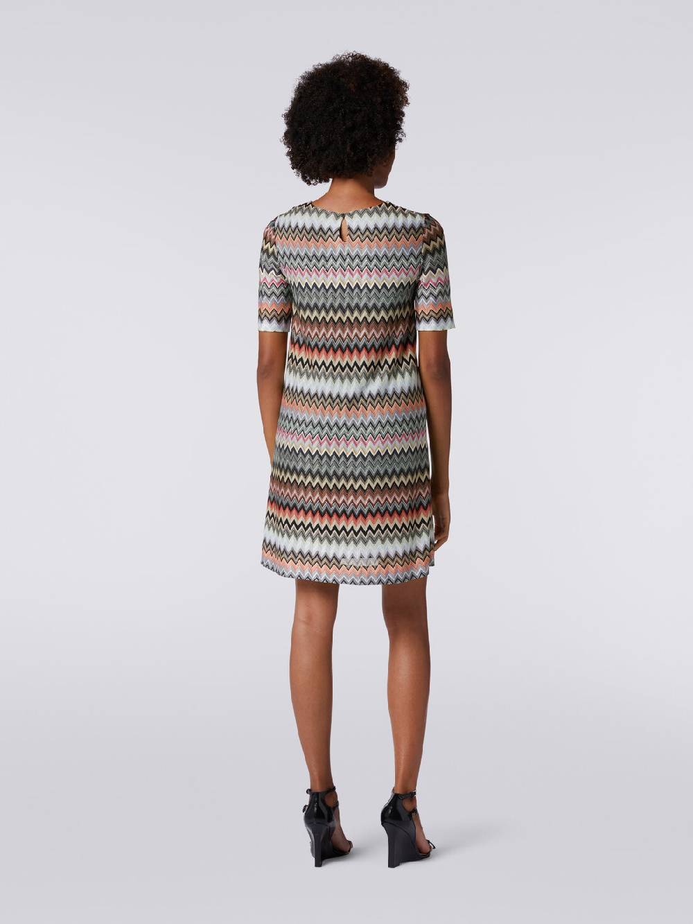 M Missoni Abito a maniche corte in cotone e viscosa zig zag Italia