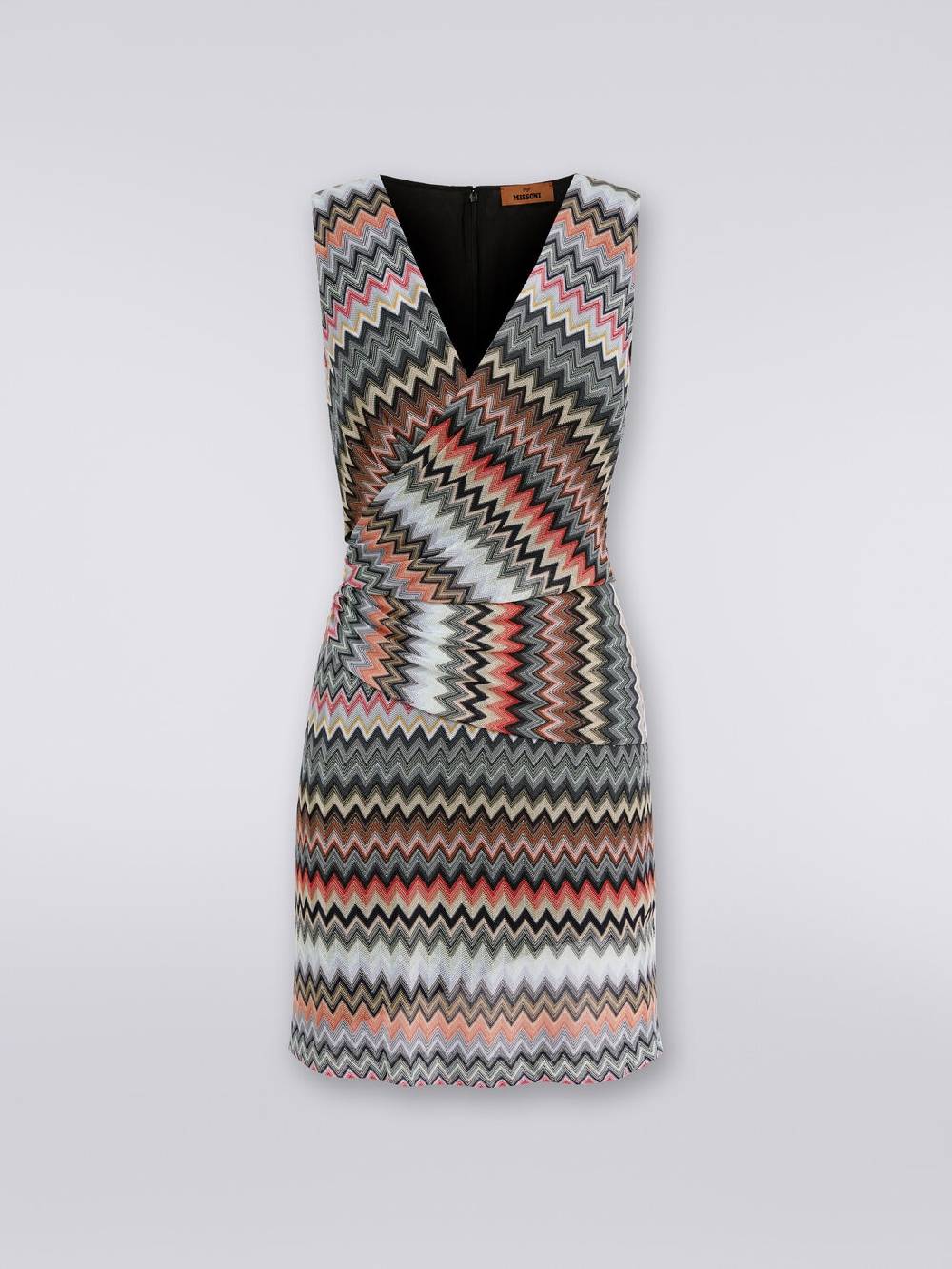 M Missoni Mini-abito con scollatura a V in cotone e viscosa zig zag 2025
