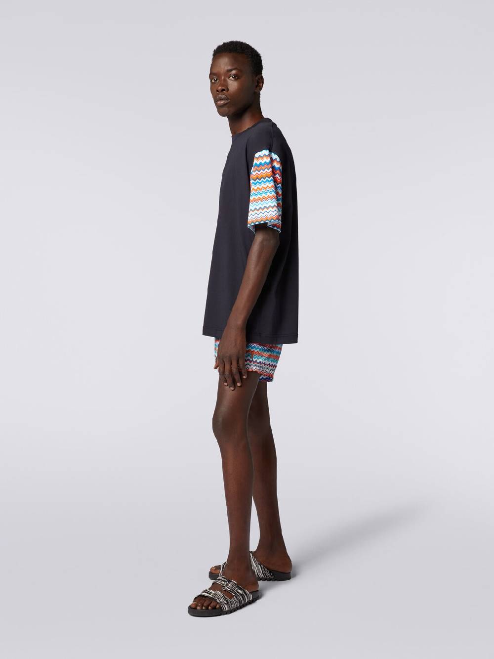 M Missoni T-shirt oversize in cotone con inserti zig zag Qualità
