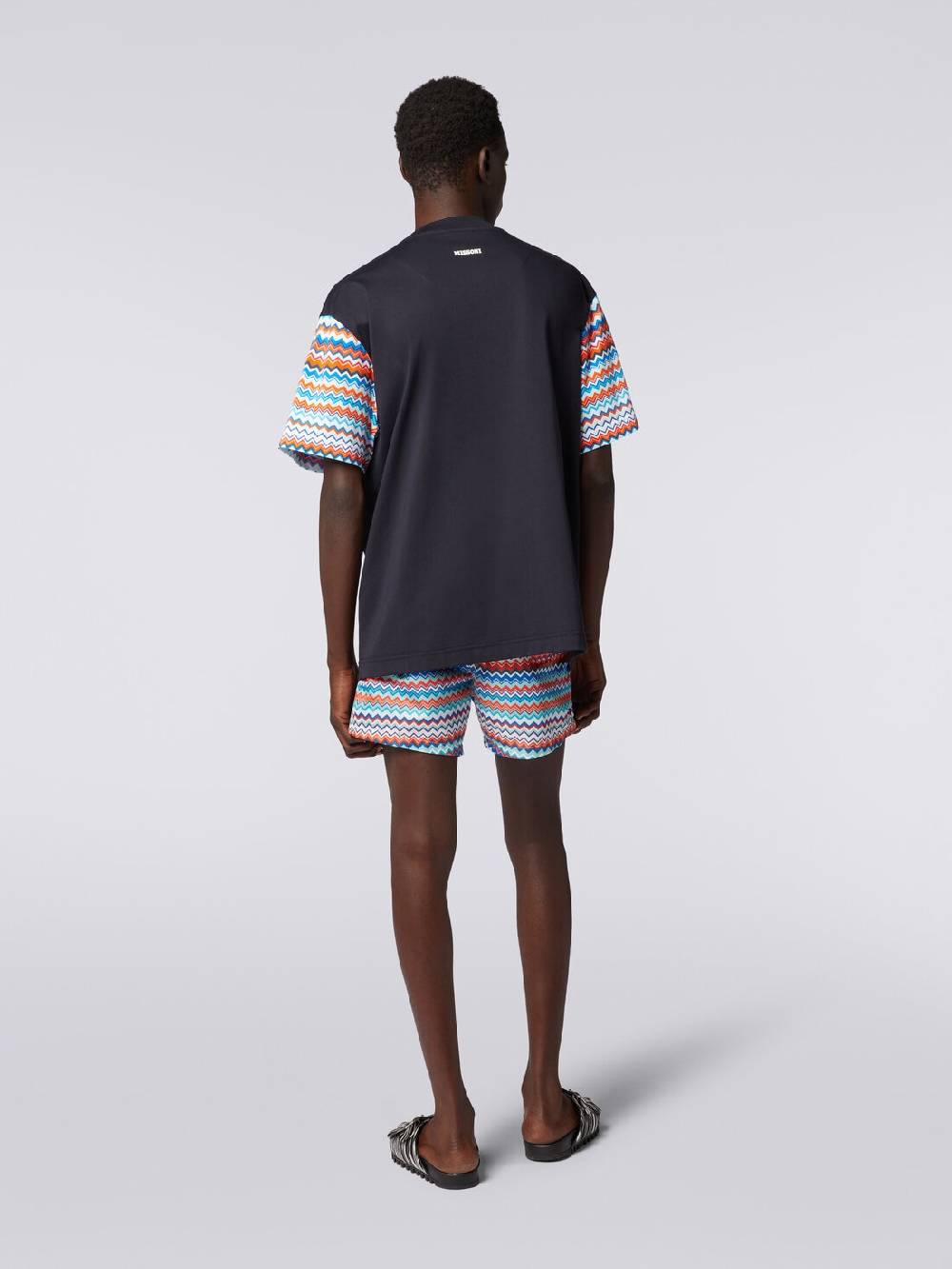 M Missoni T-shirt oversize in cotone con inserti zig zag Qualità