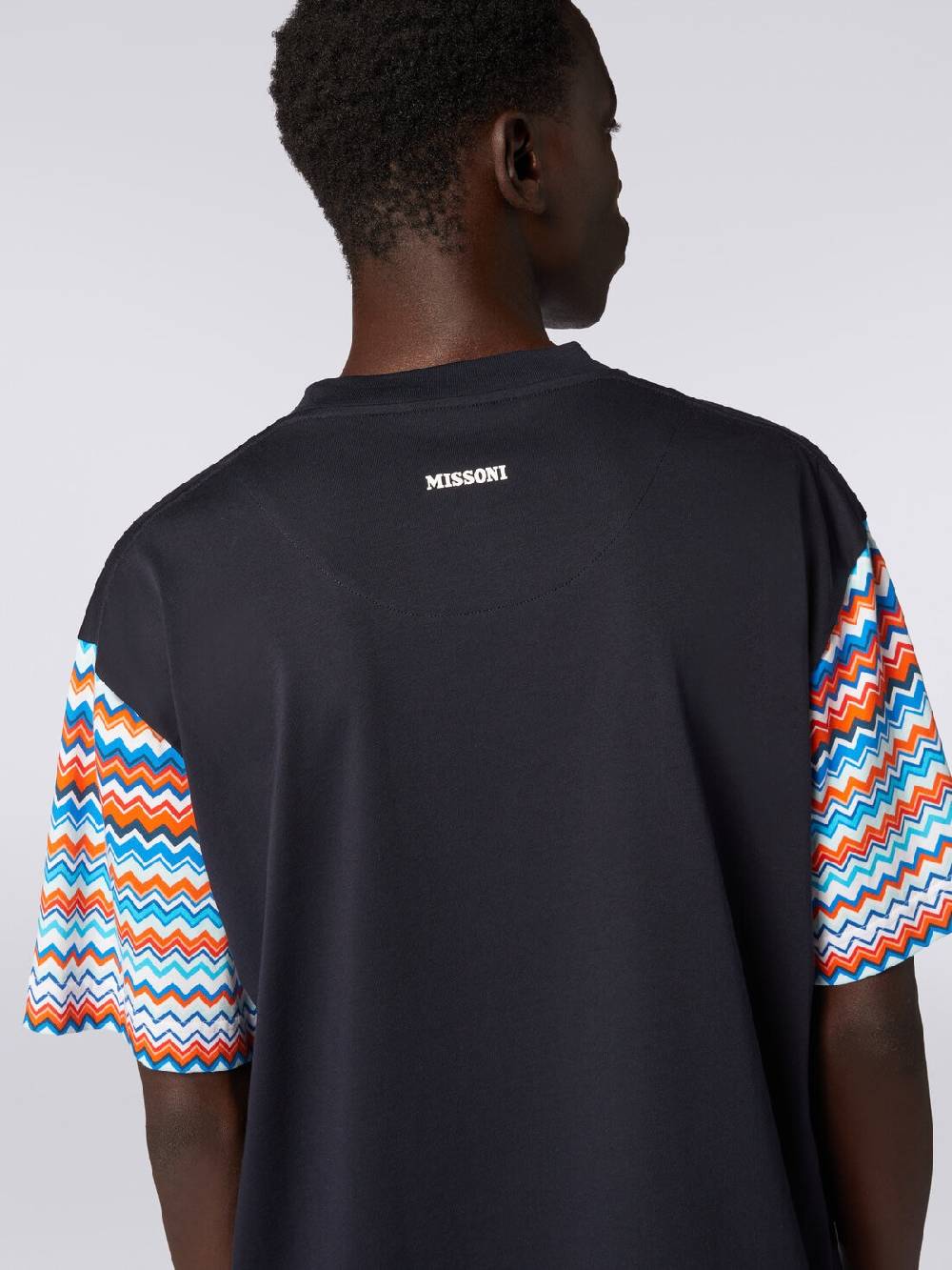 M Missoni T-shirt oversize in cotone con inserti zig zag Qualità