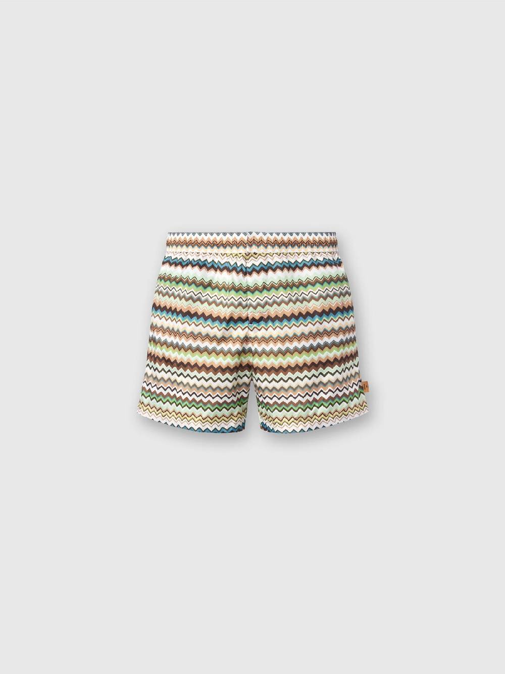 M Missoni Boxer mare in nylon stampa zig zag Vendita