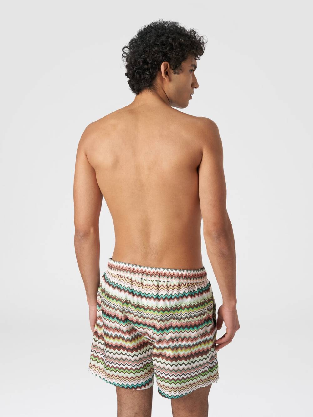 M Missoni Boxer mare in nylon stampa zig zag Vendita