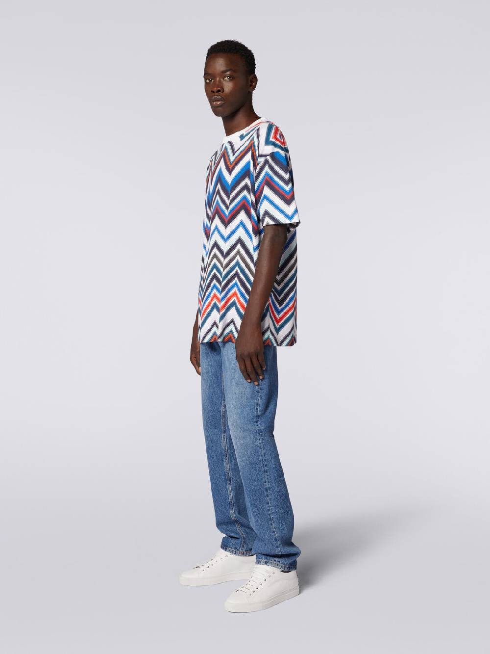 M Missoni T-shirt oversize in cotone zig zag Promozione