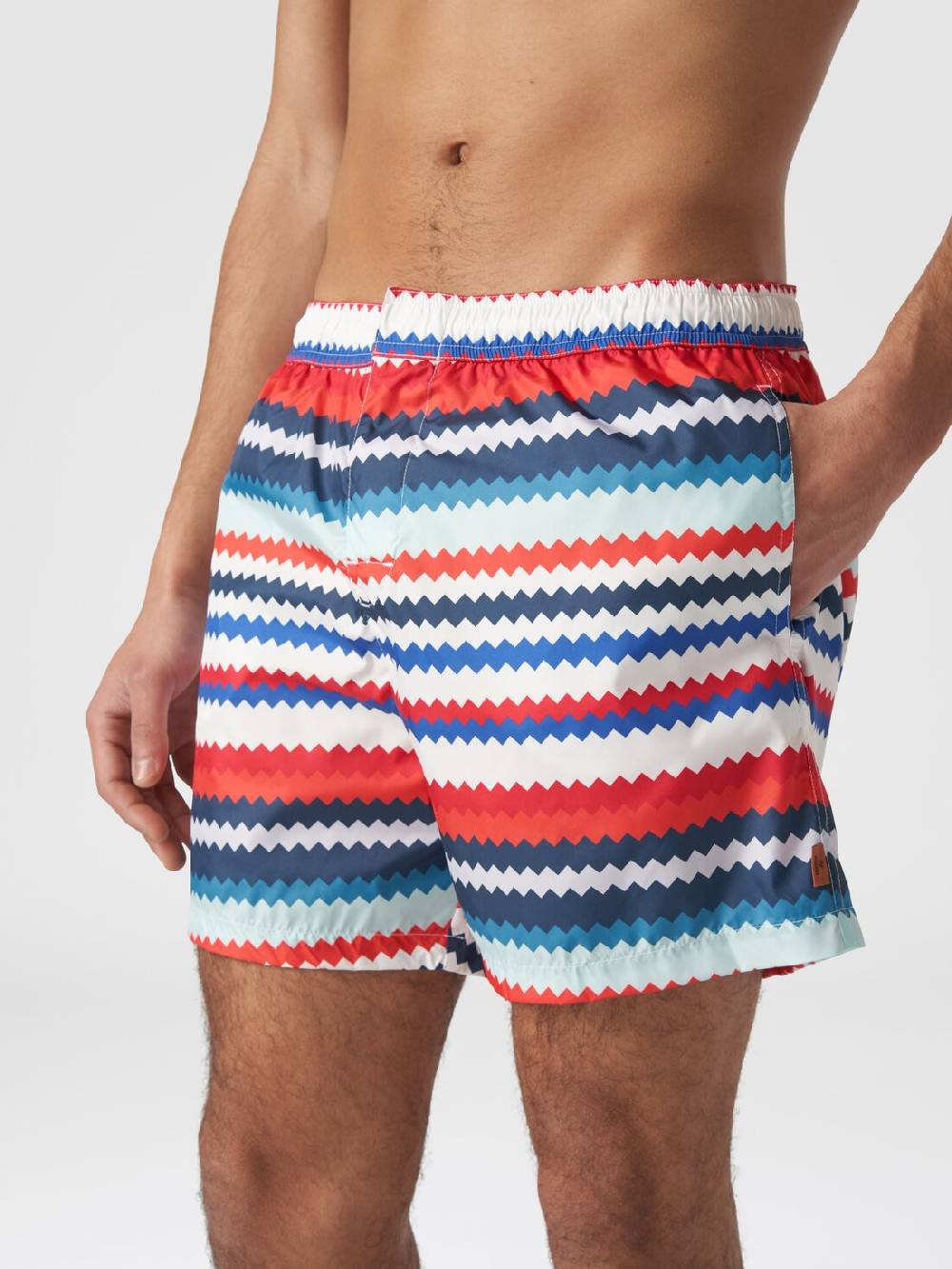 M Missoni Boxer mare in nylon stampa micro zig zag Pezzi Unici