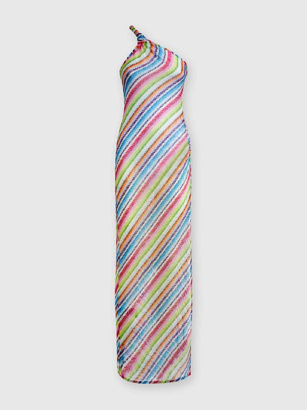 M Missoni Abito copricostume stampa zig zag con scollatura a nodo Sottocosto