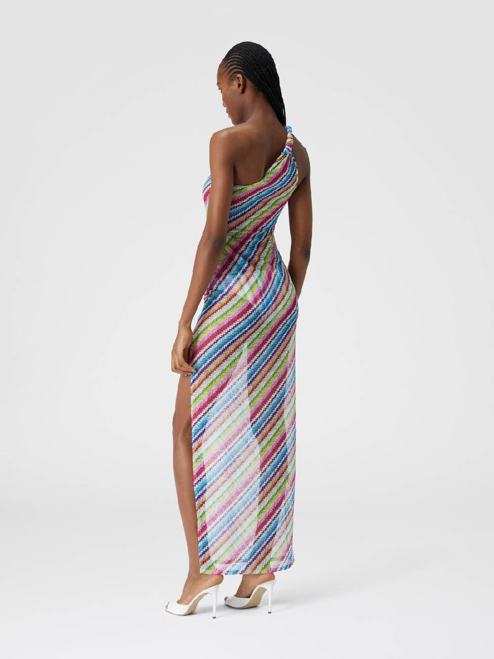 M Missoni Abito copricostume stampa zig zag con scollatura a nodo Sottocosto
