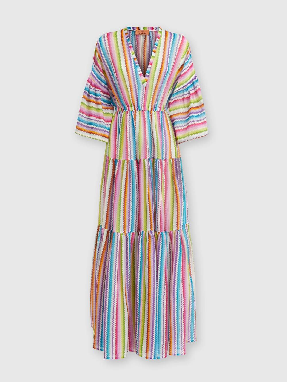 M Missoni Abito copricostume lungo a balze stampa zig zag Convenienza