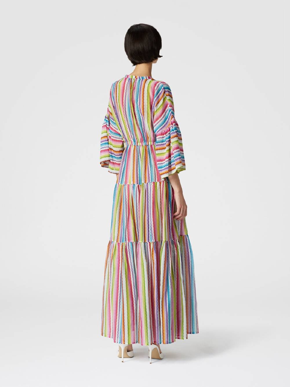 M Missoni Abito copricostume lungo a balze stampa zig zag Convenienza