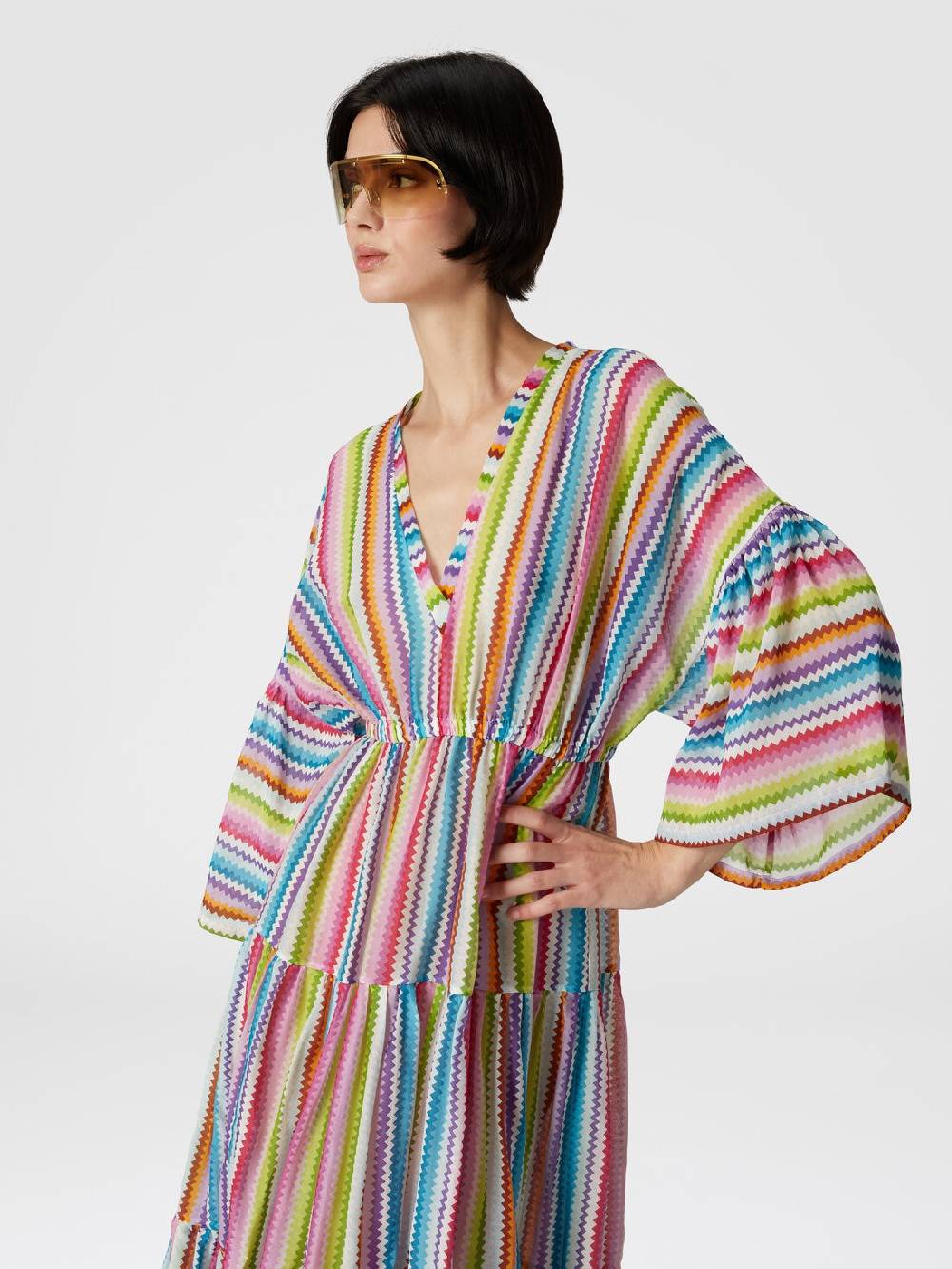 M Missoni Abito copricostume lungo a balze stampa zig zag Convenienza