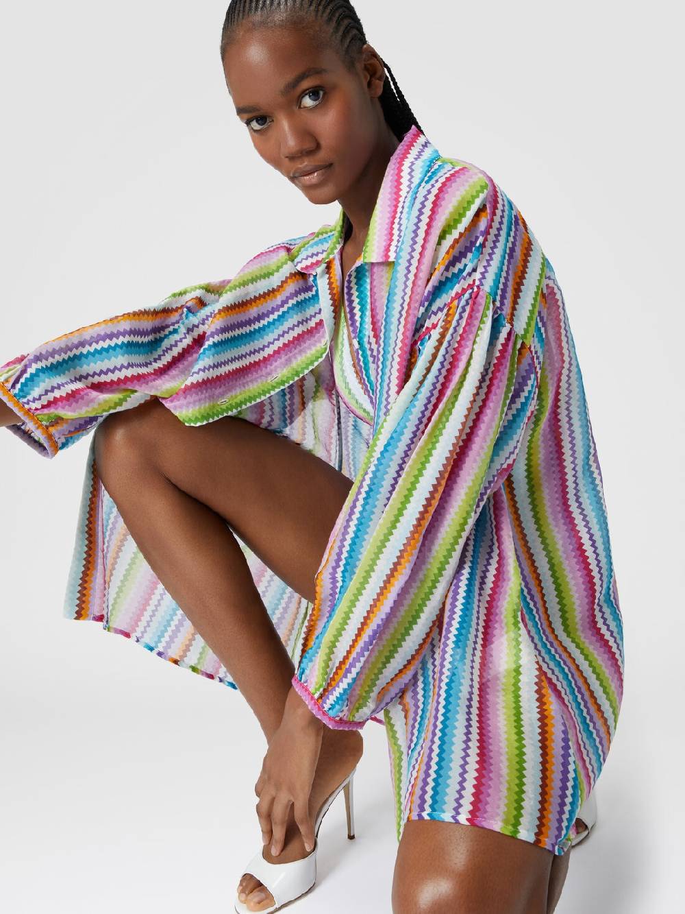 M Missoni Camicia oversize in seta e cotone stampata Presa