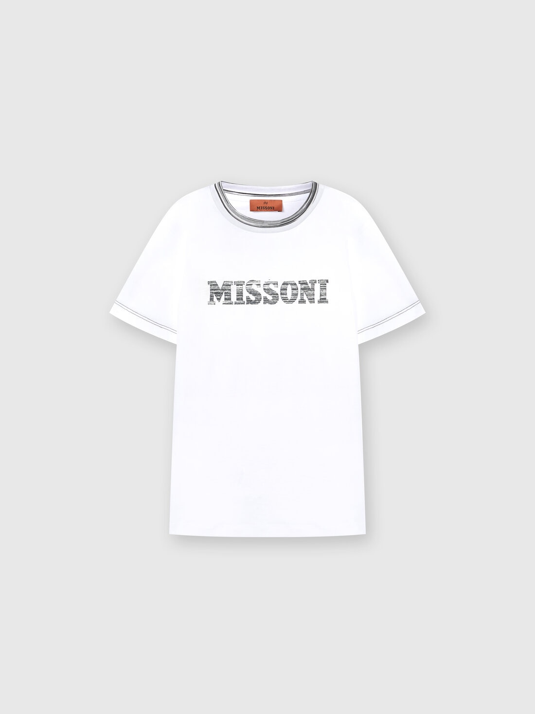 M Missoni T-shirt in jersey di cotone con logo Economico