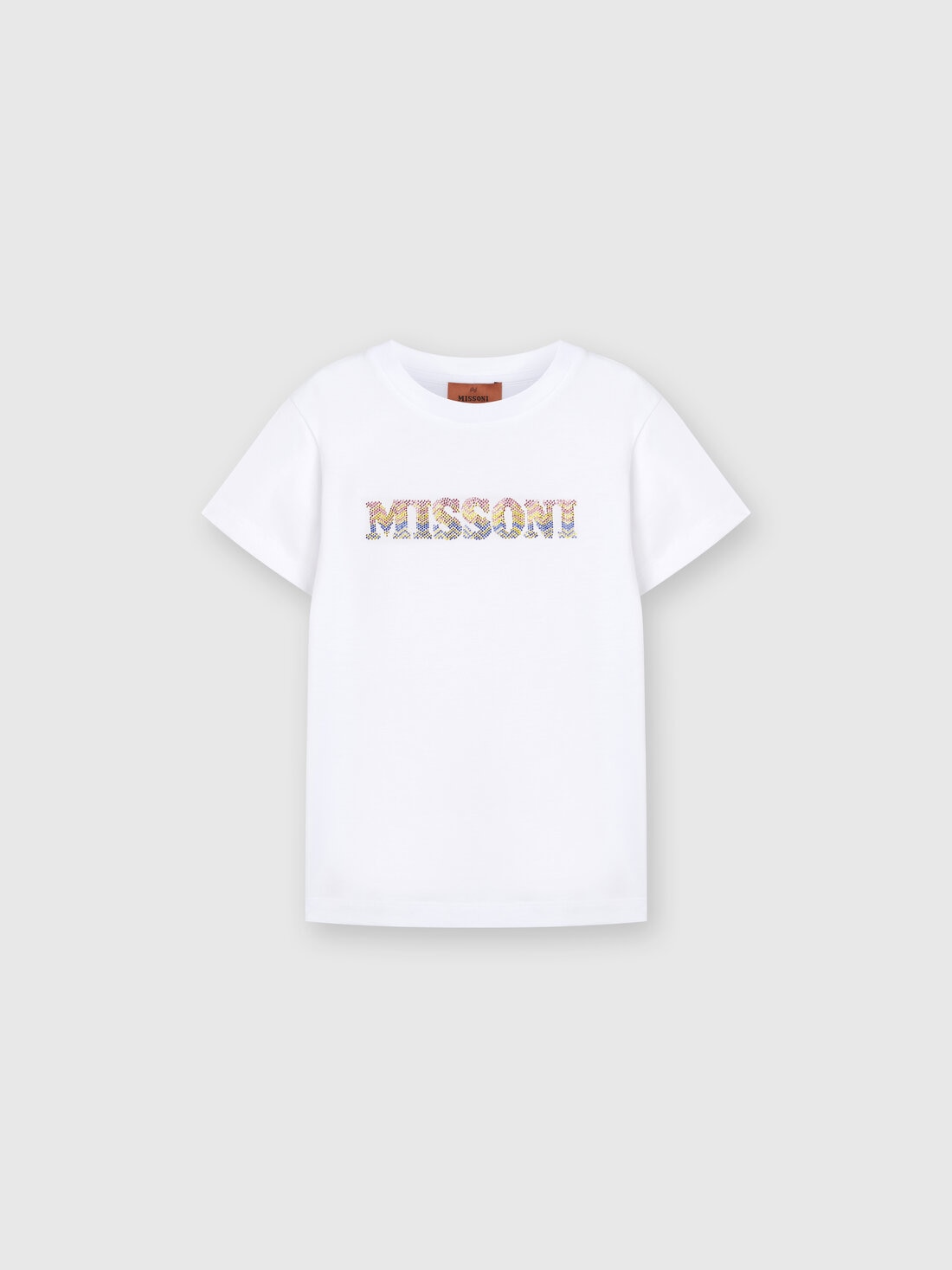 M Missoni T-shirt in jersey di cotone con scritta logo chevron Online
