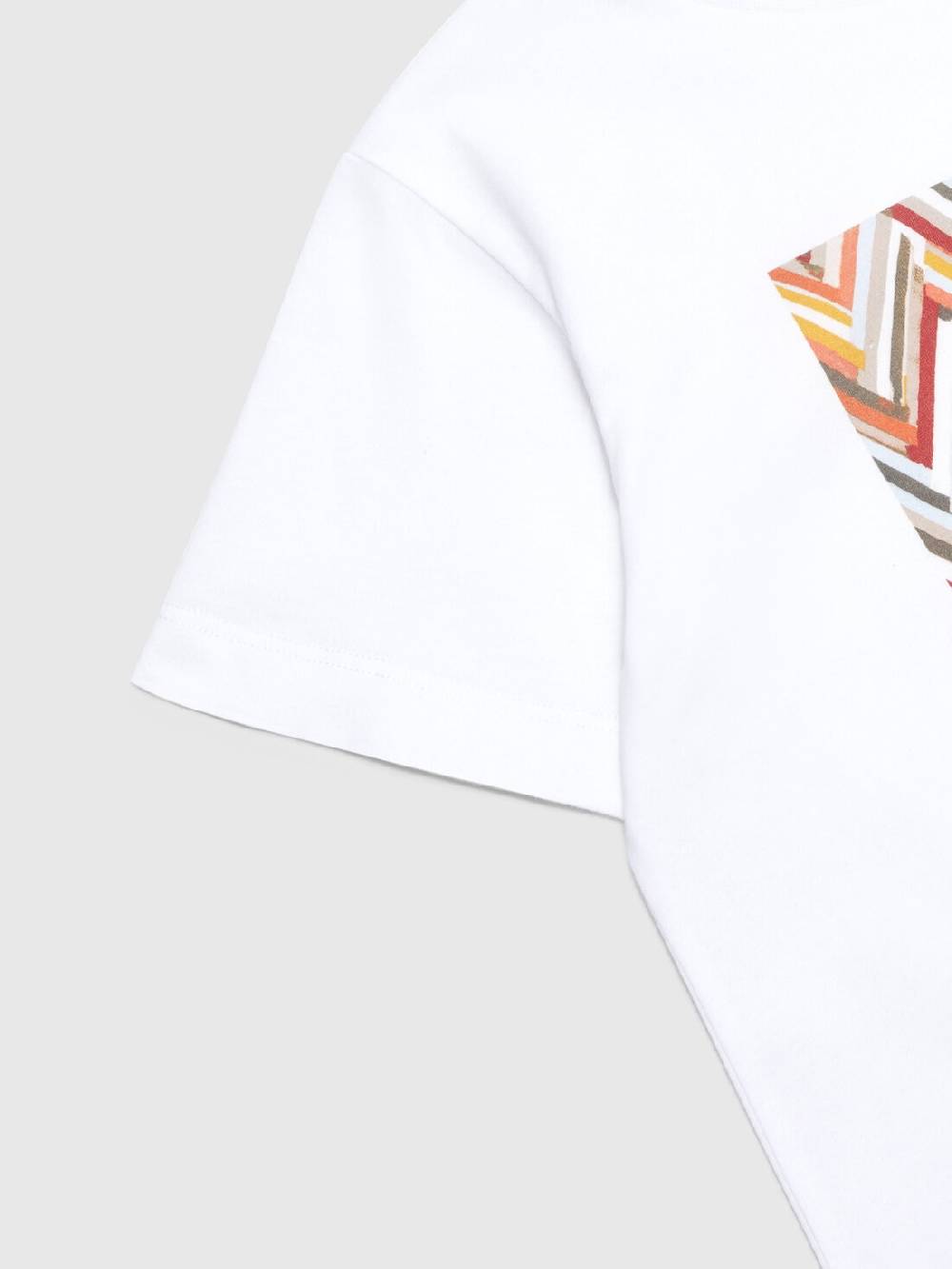 M Missoni T-shirt in jersey di cotone con stampa chevron e logo Outlet